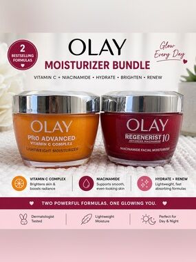 Olay Moisturizer Bundle – Pro Advanced Vitamin C + Regenerist Niacinamide